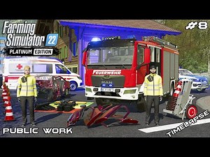 Day in a life as FIREFIGHTER - EMERGENCY RESPONDERS | Public Work | Farming Simulator 22 | Episode 8