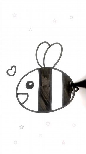super super easy bee drawing