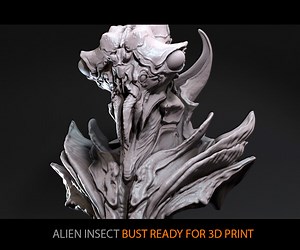ArtStation - Alien insect (bust ready for 3D print) | Resources