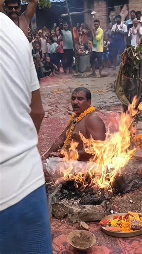 Karah Puja performed while sitting in the midst of fire!