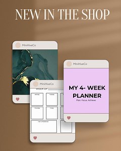 4-week Planner PDF, Printable Monthly Planner, Undated Weekly Organizer - Etsy Australia