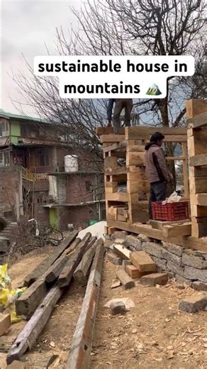 Sustainable house in mountains 🏔️ #youtubeshorts #viral #shorts #trending #mountains