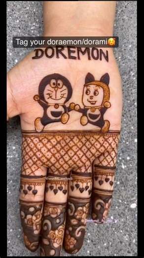 mehandi_by_nilu_145 | Gondal based | Mehandi artist on Instagram: "Cartoon mehandi designs 🐼🫶 . . . . . #viral #mehandi💚 #instagram #cartoon #cartoonart"