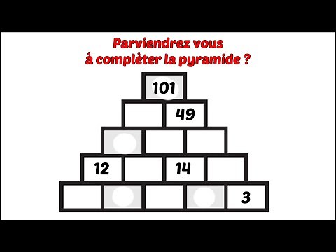 Parviendrez vous à compléter la pyramide ? Jeux de logiques mathématiques