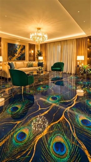 Peacock Feather Resin Floor Transformation 🦚✨ | Royal Epoxy Art Process