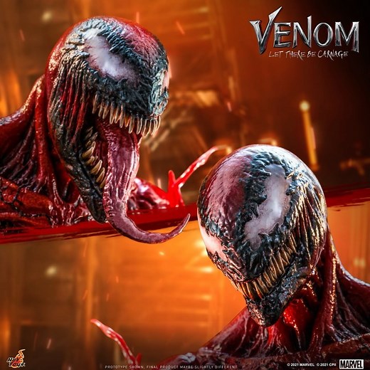 Hot Toys on Instagram: "The devastatingly destructive symbiote has came to life as a terrifying 1/6th scale #Carnage figure, inspired by Venom: Let There Be Carnage. Stands approximately 43cm tall. Make sure you got this for your unconventional collection. @venommovie @Marvel #VenomLetThereBeCarnage #HotToys #Collectible #SixScale"