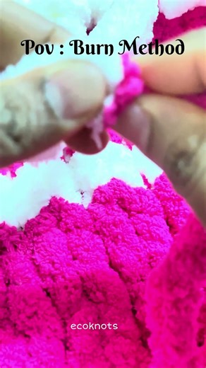 Chunky yarn burn method #chunkyyarn #burnmethod #babyblanket bed