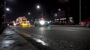 Big Red Coca Cola Trucks Passing City Van Popular People