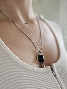 Iceland Lava Necklace: Handmade Silver Resin Jewelry - Fagradalsfjall Lava - Etsy
