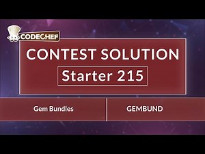 Gem Bundles | GEMBUND | Starter 215 | CodeChef Official Solution