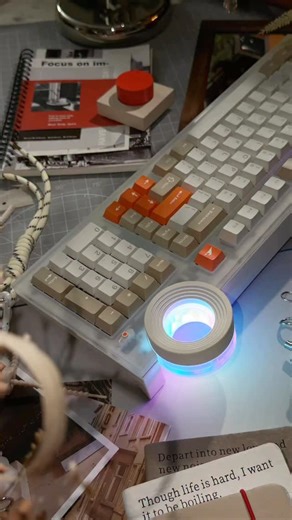 @angry.miao @drystudiox The ATM 98 features an ultra-quiet creamy typing experience, a star ring knob, and tri-mode wireless connectivity. link in bio. . . . .Is this your vibe? Getting addicted to keebs tapping sounds. Crazy obsessive satisfying keebs. #gamingkeyboard #mechanicalkeyboard #keyboard #typing #keycaps | Xiao Guo