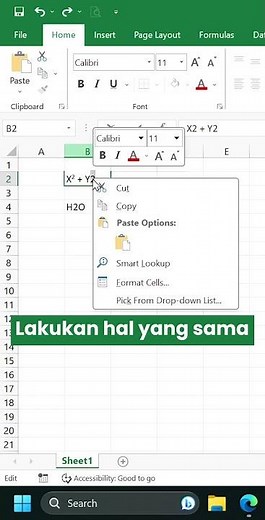 Cara membuat pangkat di Ms Excel