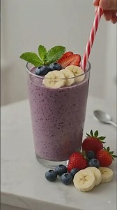 Blueberry Strawberry Banana Smoothie 🍓🫐🍌 | Healthy 3 Ingredient Smoothie