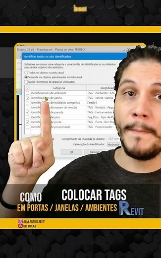 Como identificar e usar tags em portas, janelas e ambientes no Revit #shorts