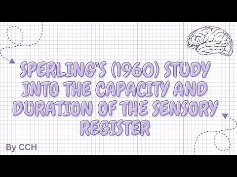 AQA ALEVEL PSYCHOLOGY - Memory: Sperling’s (1960) study