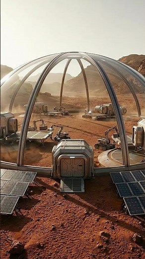Mars Habitat Build Red. Sci-Fi. Base.