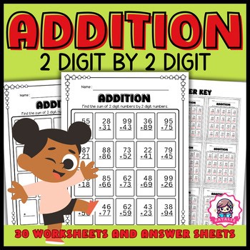 Engaging 3rd Grade Two Digit Addition With Regrouping Worksheets | Answer Key