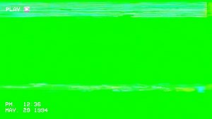 Retro 90s VHS Tape Effect Green Screen Overlay with Tape Distortion