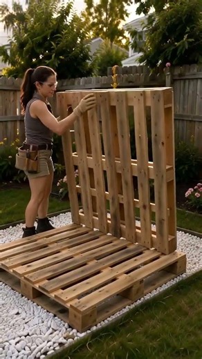 This DIY Backyard Bed Looks Better Than a Luxury Resort! 😍✨ #shortsvideo #craftyliving #recycledart