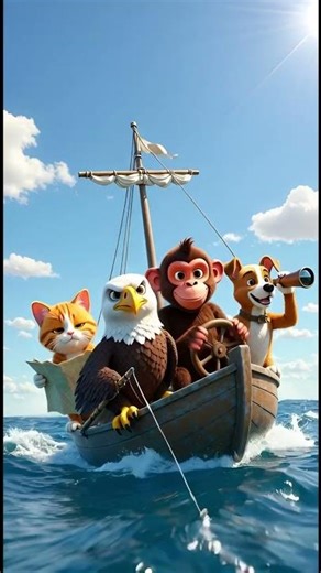 Four Animal Friends Reach a Mysterious Island | Animated Adventure Short 🏝️🐾