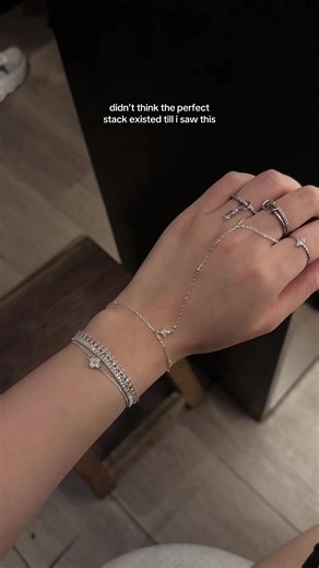 and the best part is that its permanently attached to me, all of the pieces are by cuffed 🤍 #cuffedpermanentjwelry #ringsstack #permanentjewelry