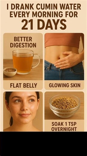 21 Days of Cumin Water: My Real Results (No Diet, No Exercise) #preworkoutdrink #postworkout #shorts