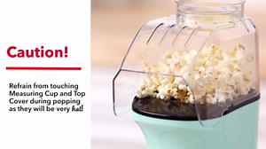 DASH Fresh Pop Popcorn Maker - Oil-Free, Air Popcorn Popper - With Measuring Cup & Recipe Guide - Perfect for Movie Nights - 16 Cups, White