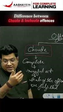 Difference Between Choate & Inchoate Offences #criminallaw #niteshsirjudiciary