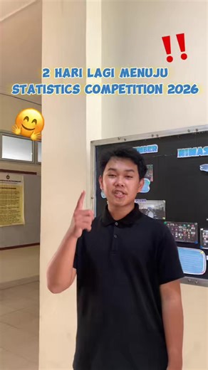 2 Hari lagi menuju Statistics Competition 2026!💪🔥 Udah sejauh mana persiapannya? Tinggal 2 hari lagi nih sebelum kita adu logika dan bedah data bareng-bareng. Jangan lupa cek lagi pemahaman materi dan mental biar nggak error pas hari H nanti 🧠💻 Mending sekarang fokus matengin strategi dan istirahat yang cukup biar makin siap saat berkompetisi. Semangat buat semua peserta, sampai ketemu lusa ya! 🚀🏆🏁 #Statcom2026 #H-2Statcom #Statistics Competition #Fyp #infolomba