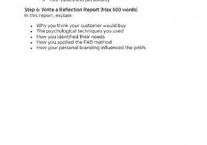 Step 6: Write a Reflection Report (Max 500 words)In this repo... | Filo