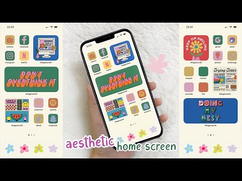 iOS15 Aesthetic home screen customization ~ hippie theme🌈