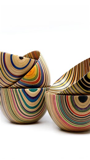 Martinus, Adrian & Anne Pool on Instagram: "#TBT making our signature bowls from the nose and tails of broken skateboards"