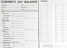 Cashier's Daily Balance Form (1 or 2-Part)