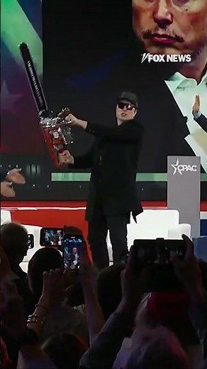 Elon Musk was presented with a massive "chainsaw for bureaucracy" at CPAC