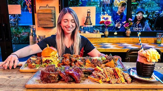 Woman eats over 10lbs of food chosen by a chef to challenge her