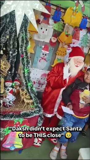 Would you hug Santa or step back? 😅🎅 #cutebaby #merrychristmas #purejoy #realemotions