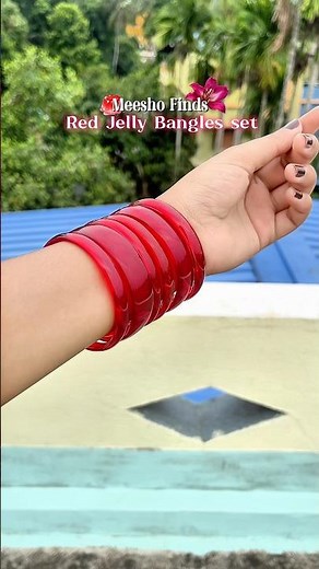 Red Jelly Bangles Set ❤️ | Meesho Finds Under ₹200 ✨