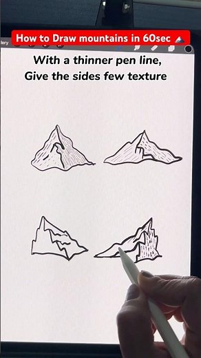 Quick & Easy Mountain Drawing Tutorial! #howtodraw #easydrawing #mountaindrawing #quickdrawing