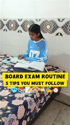 Board Exam Routine📚📝/5 tips you must follow✨#shorts #school #boardexam #trending #minivlog #students