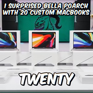 I surprised Bella Poarch with 20 Custom Apple Macbooks! 💻😎 | ZHC