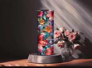 Pink and Orange Floral 3D Exotic Pattern Tumbler Wrap, 20oz Skinny Digital File, Vibrant Sublimation Design, Creative DIY Gift Idea - Etsy Canada