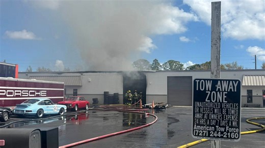 Crews respond to fire at Pinellas County auto shop