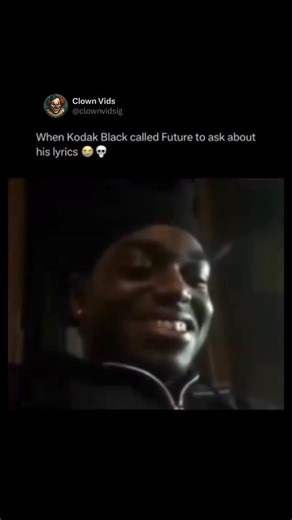 @clownvids on Instagram: "This is a humorous video clip based on a misunderstanding of a rap lyric, which is presented as a phone call between rappers Kodak Black and Future. Kodak Black is shown in the video asking Future to clarify a specific part of one of his songs, where the sound of one word is confused with a completely different, funny phrase. This playful exchange centers around the difference between what Future actually said, a simple word often used to describe consuming something, a