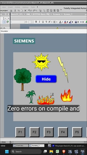 HMI Hide & Show Objects in TIA Portal | Button-Based Visibility Control | Siemens HMI Tutorial #hmi
