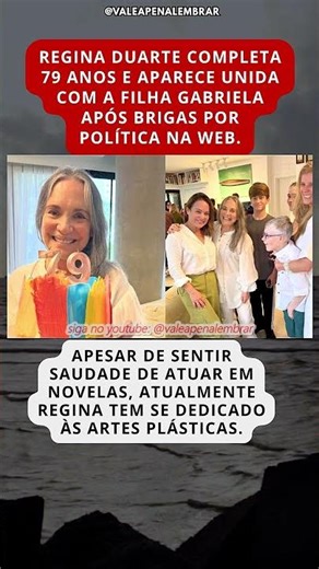 FAMÍLIA UNIDA: Regina Duarte posa com netos e filha em aniversário de 79 anos e emociona fãs.