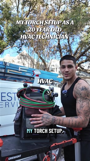 Innovative Torch Setup by a Young HVAC Technician