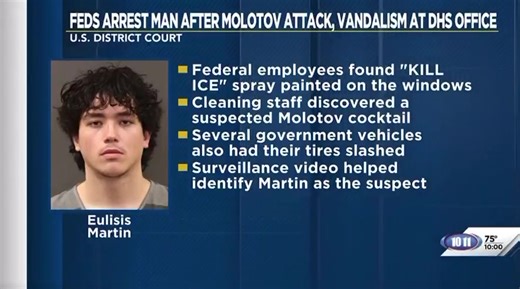 141K views · 10K reactions | Dapper Detective @Dapper_Det BREAKING: Arrest made in the Molotov cocktail fire bombing of a DHS Immigration and Customs Enforcement building in Grand Island. | Texans For Arizona's New Immigration Law | Facebook