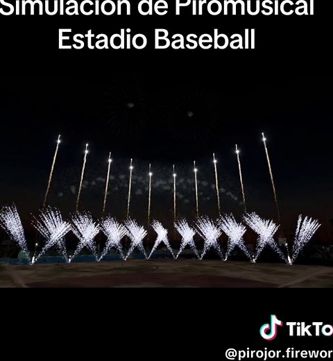 Simulación de Piromusical para Estadio de Béisbol