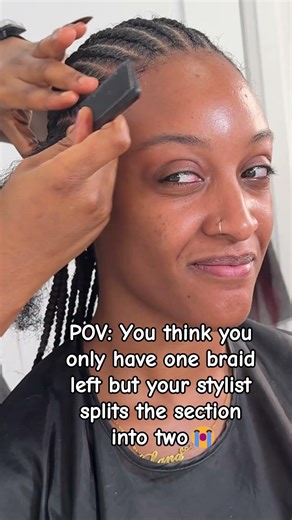 She turned one braid into two and it's genius #braids #hairstylist #technique