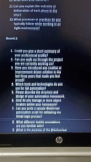 Accenture Interview Questions For SDET/QA Automation(3-6 Years Experience)